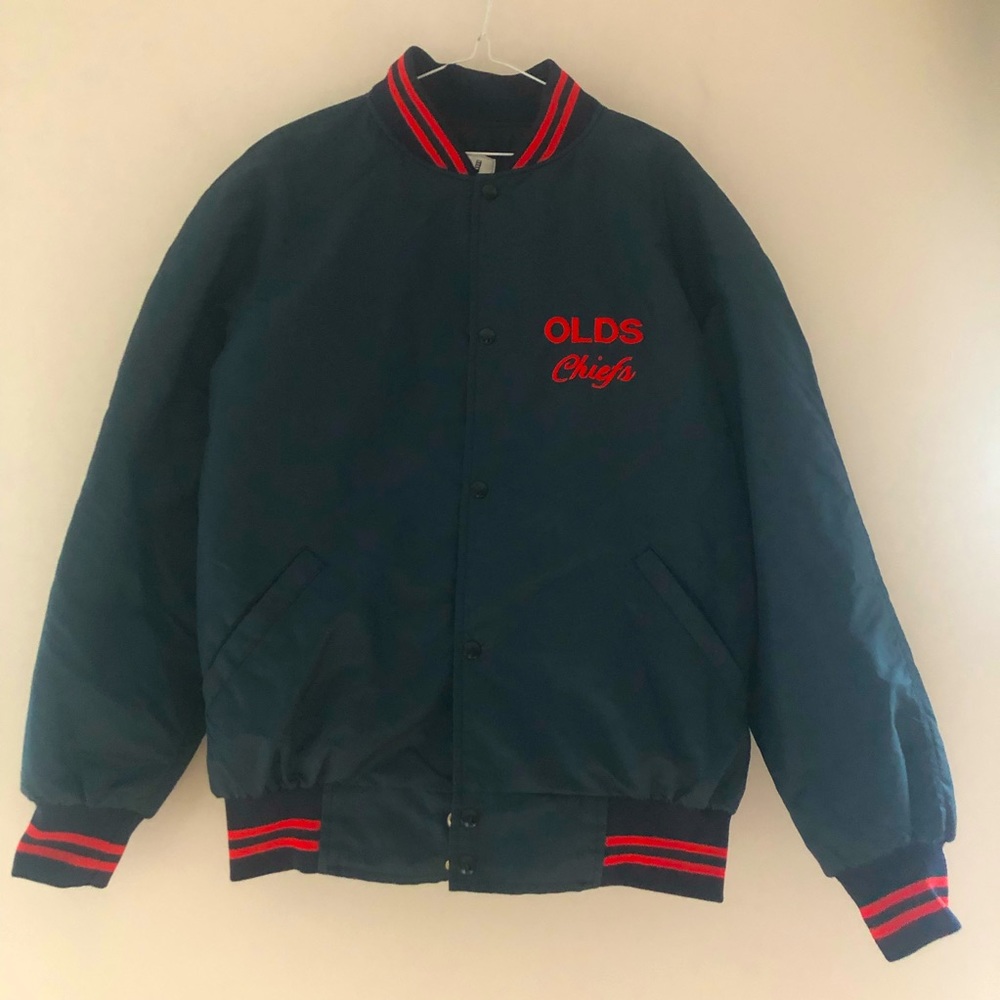 SOLD vintage bomber jacket from Alberta, Canada. Town of OLDS